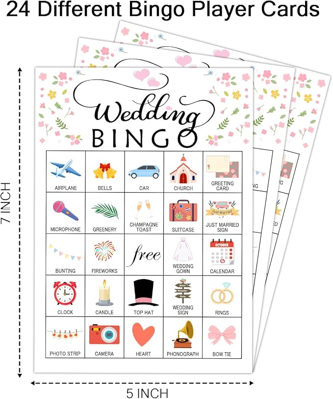 Wedding Party Bingo Game Cards, Bridal Shower Bingo Card - Image 3