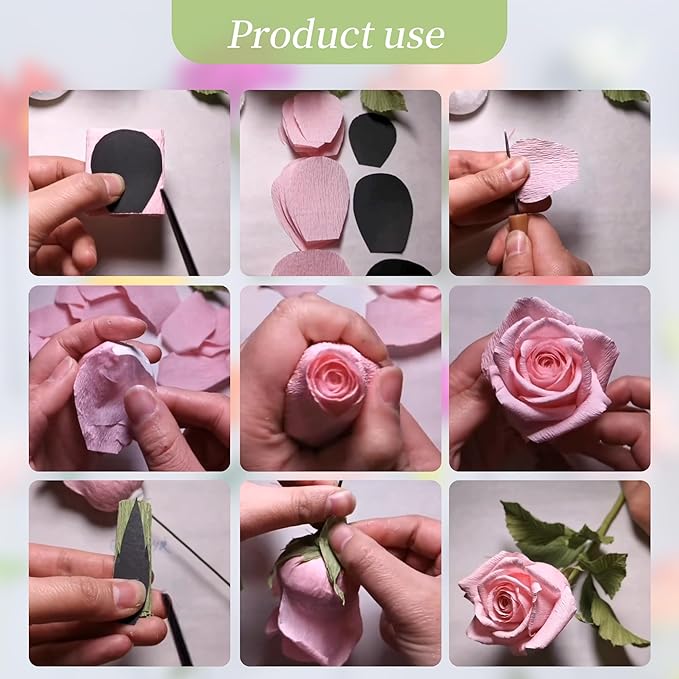 72Pcs Crepe Paper Flower DIY Kits, 20 Colors Crepe Paper Rolls 8.2ft Long 9.84 - Image 4
