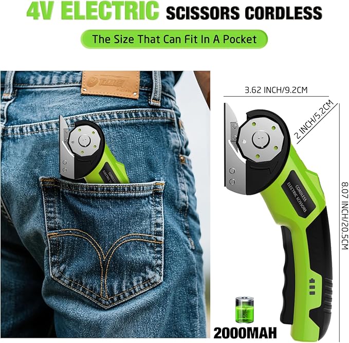Cordless Electric Scissors：4V Rechargeable Cardboard Cutter, 3 Blades, Safety - Image 3