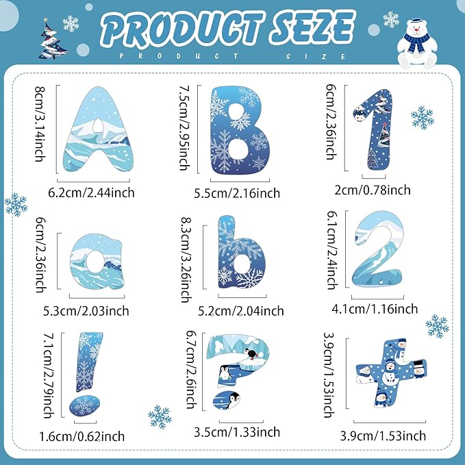 221 Pcs Classroom Bulletin Board Letters Colorful Alphabet Cutouts Number and - Image 3