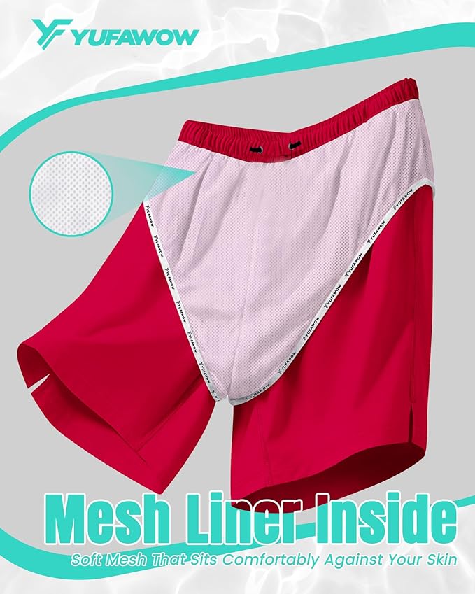 9 Inch Men Swim Trunks with Mesh Lining Quick Dry Breathable Pockets for Summer Beach Cruise Water Park Gym Running