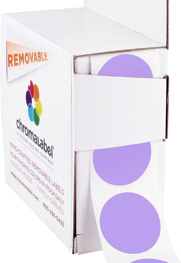 ChromaLabel 1 Inch Round Label Removable Color Code Dot Stickers, 1000 Labels by ChromaLabel