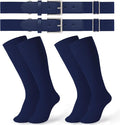 JASGOOD 2 Pack Baseball Socks and Belt Combo Set Softball Socks and Belts Elastic Waist Belt for Youth and Adult Boys
