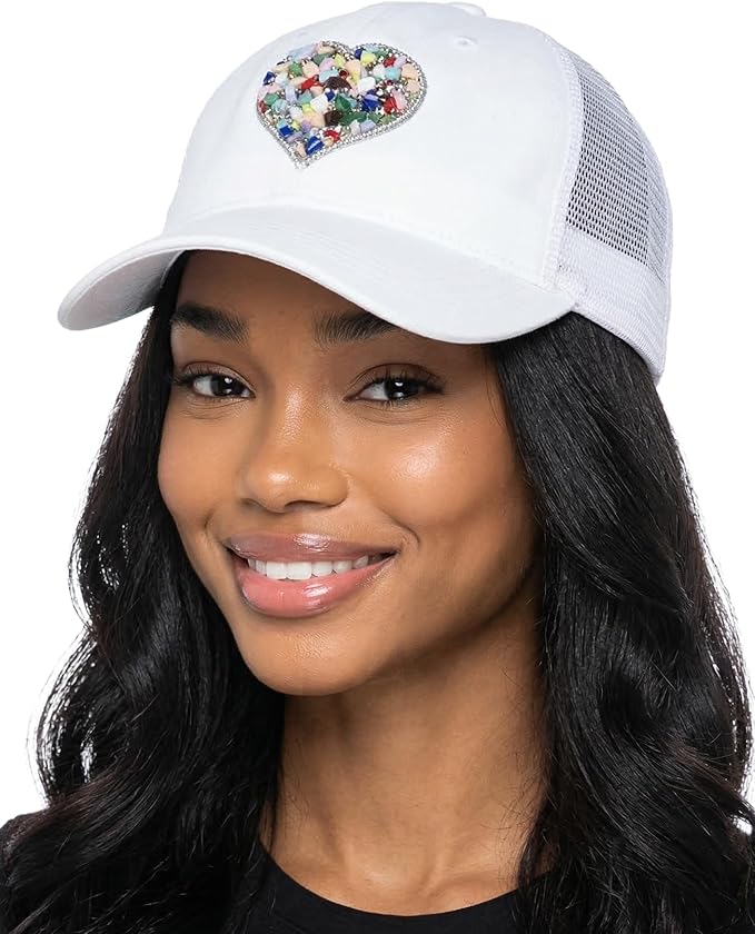 Funky Junque Trucker Hat for Women – Distressed Low Profile Western Camo Baseball Cap with Mesh, Trendy and Adjustable Fit