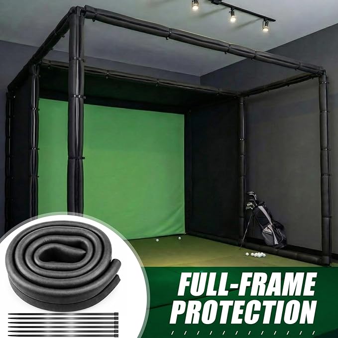 Shappy Golf Simulator Pole Protection Foam, High Density Safety Wrap for Golf Simulator Pole Guard, Bendable & Weather Resistant for Round & Square Poles, Easy Install with Zip Ties