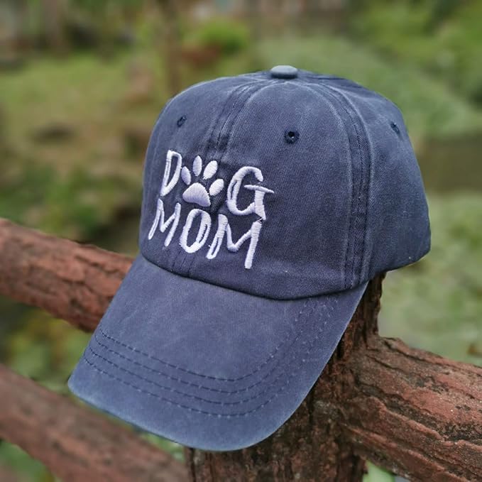 Waldeal Women's Embroidered Dog Mom Hat Adjustable Denim Baseball Cap