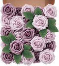Artificial Flowers Foam Fake Roses 25pcs Series Purple Colors Roses by Unknown