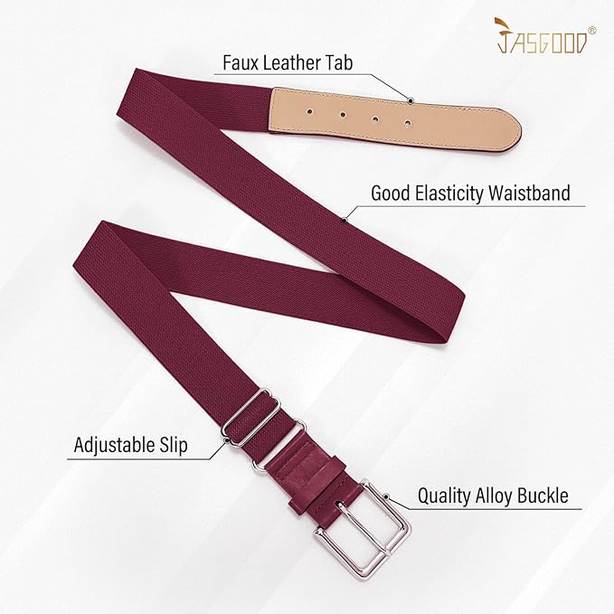 JASGOOD 2 Pack Baseball Socks and Belt Combo Set Softball Socks and Belts Elastic Waist Belt for Youth and Adult Boys