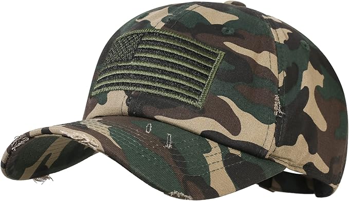 IIN American Flag Baseball Cap for Men Women Low Profile USA Army Tactical Operator Military Plain Dad Hat