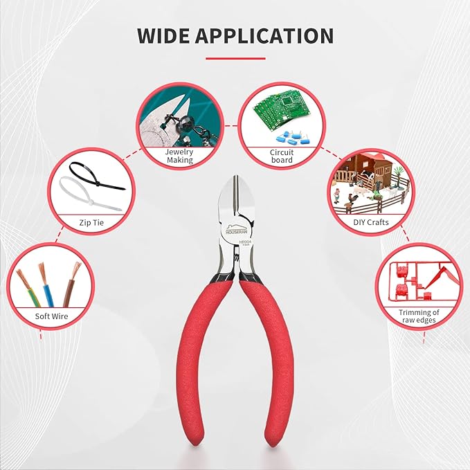 5 inch Wire Cutters, 5 Pack Diagonal Cutters, Side Cutters, Wire Cutter Set - Image 5