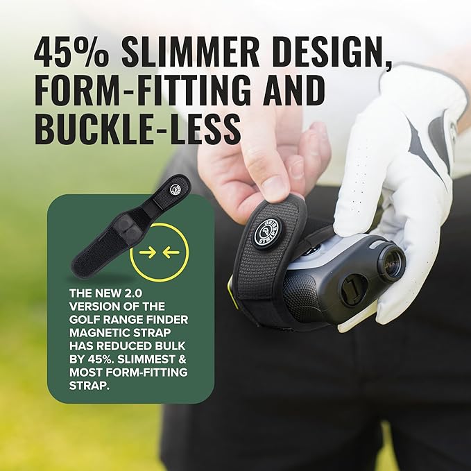 Stripebird 2.0 Slim Golf Rangefinder Magnetic Strap - Form Fitting, No Buckle, Range Finder