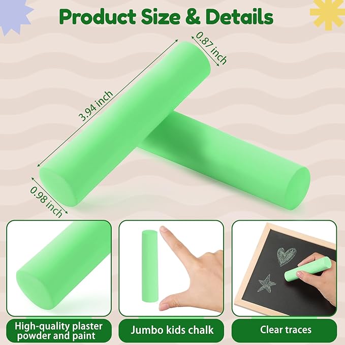Fulmoon 40 Pcs Jumbo Sidewalk Chalk - Image 2