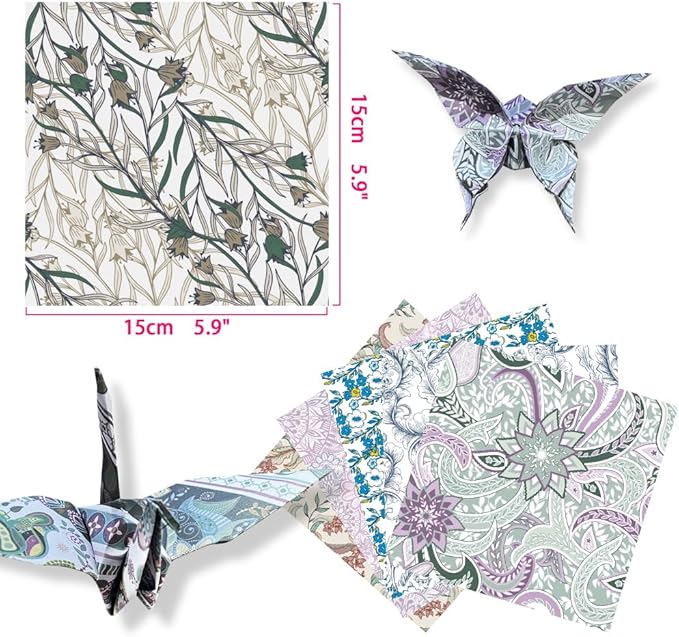 Square Origami Paper 6x6 Double Sided 50 Sheets 50 Colors 70GSM Origami Kit - Image 2