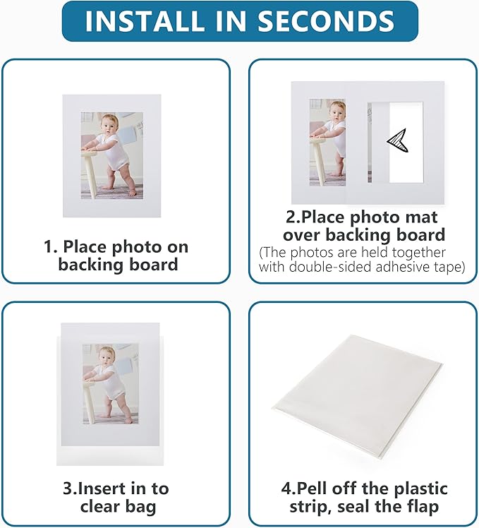 Somime 10 Pack White Photo Mats 11x14 - Image 6