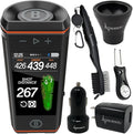 Bushnell Wingman HD View Golf Speaker, 3.5" Touchscreen, GPS Distances, Premium 360° Audio, Waterproof Design, Magnetic Cart Mount with Wearable4U Car/Wall Chargers & Golf Tools Bundle