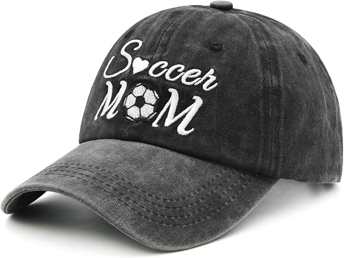 Waldeal Women's Adjustable Embroidered Soccer Mom Hat Washed Baseball Dad Cap