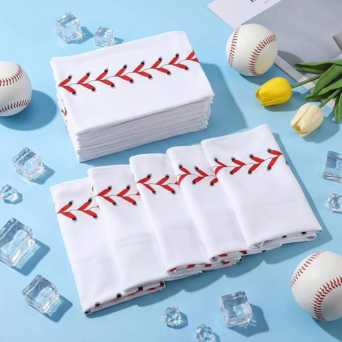 Chumia 18 Pcs 30 x 9 Inch Baseball Cooling Towel Accessories Baseball Soft Party Favors Ice Towel Breathable Chilly for Player Team Coach Team Gifts Goodie Bag Stuffers Sport Supplies