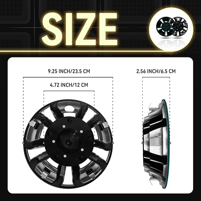 Golf Cart SS Wheel Covers Hub Caps for EZGO Club Car Yamaha, 8 inch Golf Cart Hub Caps, Set of 4 Wheel Covers