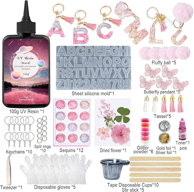 YV-cozx UV Resin Jewelry Making Kit, Crystal Clear Resin - Image 2