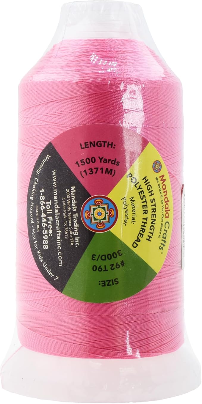 Mandala Crafts Pink Heavy Duty Thread - Image 3