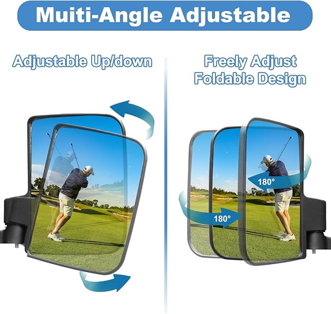 Golf Cart Mirror Universal with Turn Signal Light Golf Cart Side Mirrors Rear view Mirrors for Club Car EZGO Yamaha