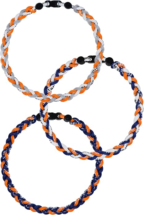 3 pcs Baseball Rope Necklaces, League Team Colors Braided Necklace, Baseball Team Gifts