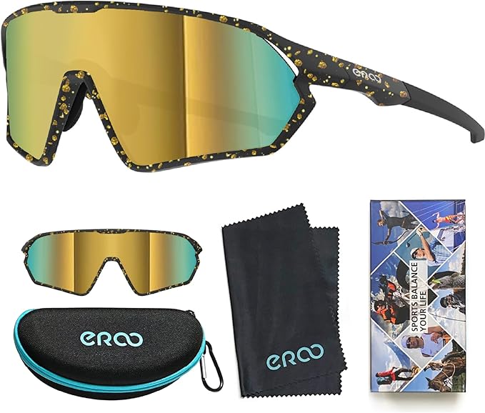 Youth Baseball Polarized Kids Sunglasses for Boys Girls Age 6-12 with Carrying Case Cycling Softball Padel Lightweight