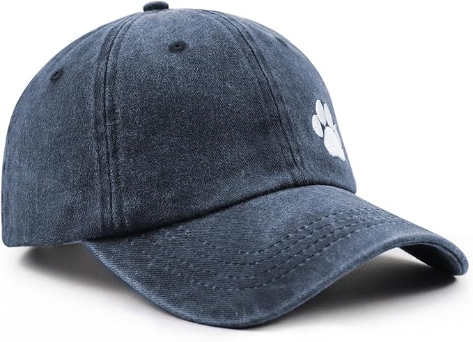 Dog Paw Hat for Men Women, Funny Adjustable Cotton Embroidered Dog Lovers Baseball Cap