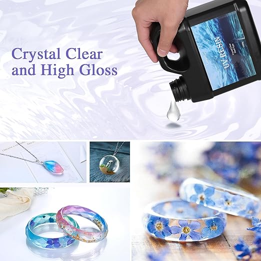 Lenaideal1000g UV Resin-Upgrade Ultraviolet Epoxy Resin Crystal Clear, High - Image 2