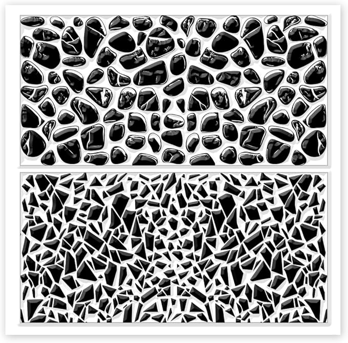 CHGCRAFT Tile Pattern Polymer Clay Texture Sheets Pebble Texture Silicone Clay - Image 8