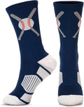 ChalkTalkSPORTS Baseball Socks - Performance Socks for Baseball Players - Crossed Bats - Youth and Adult Sizes
