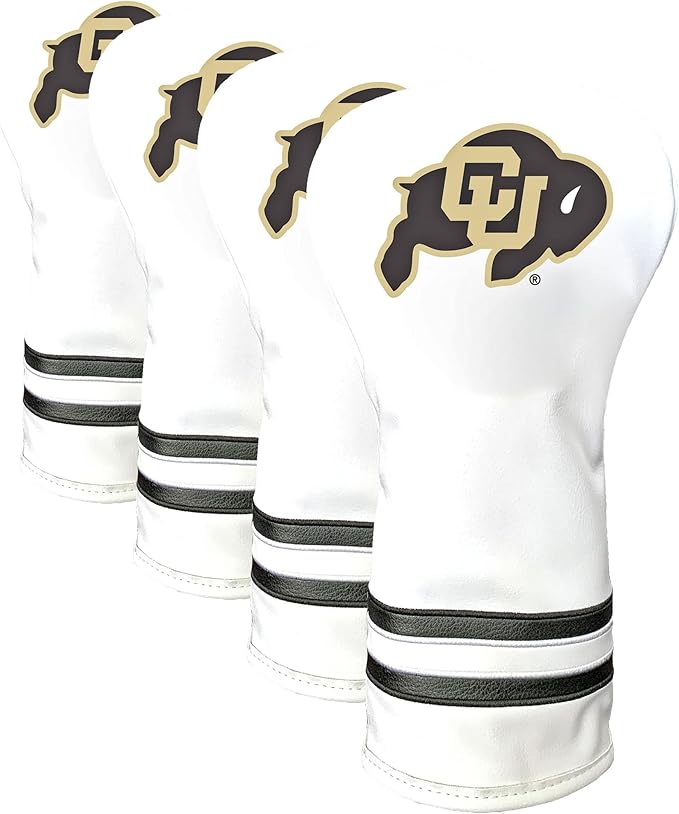 Team Golf NCAA White Vintage Driver Golf Club Headcover, Form Fitting Design, Retro Design