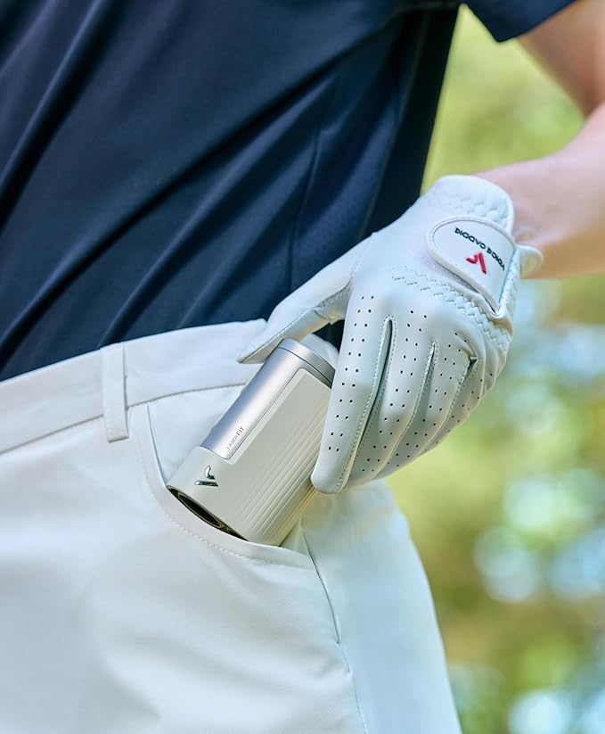 Voice Caddie Laser Fit Golf Rangefinder w/Slope Integration & Tournament Mode | Dual Display 6X Optical Magnification | New Ball to Pin & Triangulation | Compact Bright LED Golf Laser Rangefinder