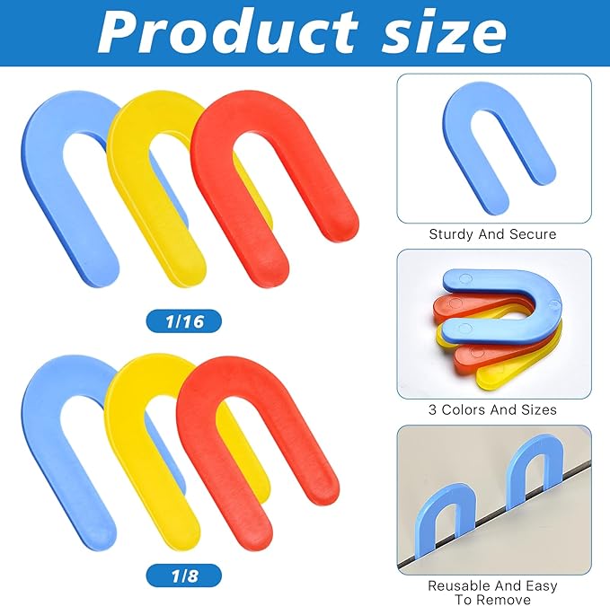 Horseshoe Shim Tile Spacers 1/16 Inch Tile Spacers U Shape Plastic Shims - Image 3