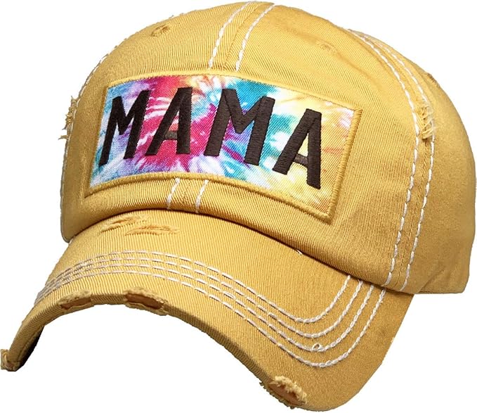 Funky Junque Distressed Vintage Baseball Cap - Embroidered Patch Women's Hat - Holiday, Lifestyle & Patriotic Designs