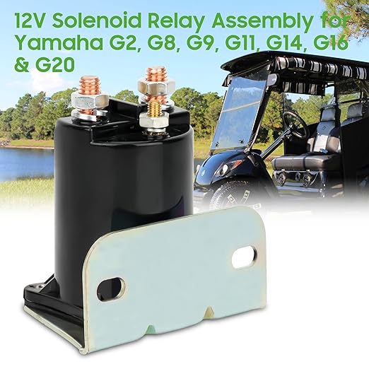 10L0L 12V Solenoid Relay Assembly for Yamaha G2, G8, G9, G11, G14, G16 G20 1985-2002 4-Cycle Gas - Heavy Duty Golf Cart Solenoid 4 Terminal Starter Solenoids OEM JF2-H1950-00, JR3-H1950-00