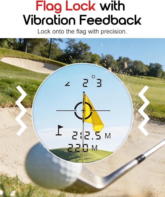 Golf Rangefinder with Slope, 1000 Yard Laser Rangefinder, Flag Lock & Vibration, Magnetic Mount, USB-C Rechargeable Golf Range Finder for Accurate Distance Measuring