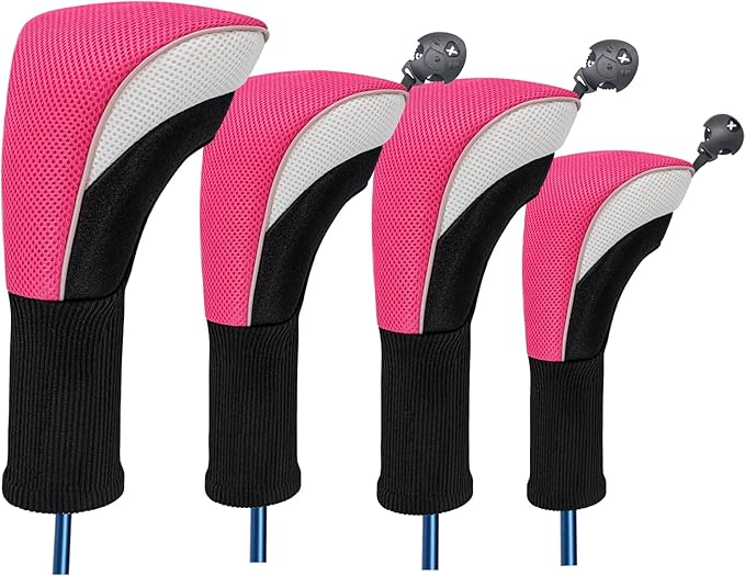 Wood Headcover Golf Club Covers Driver Headcovers Nylon Head Covers Designed to Fit All Woods - 3/4/5/6 Pack/Set Golf Accessories Suitable for Men and Women