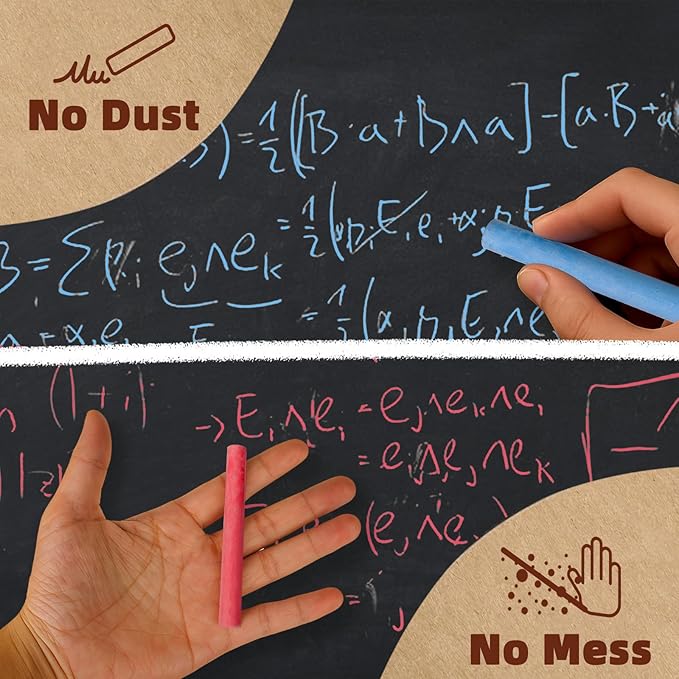 Dustless Colored Chalk 100PCS, 10 Colors Non-Toxic Classroom Chalks - Image 2