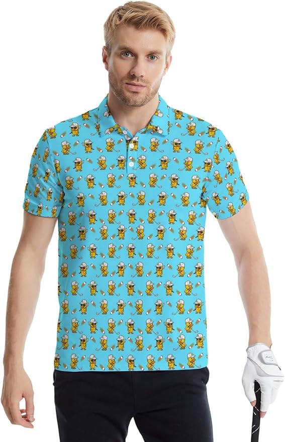 Mens Golf Shirts Golf Polo Shirts for Men Short Sleeve Polo Shirts Golf Gifts