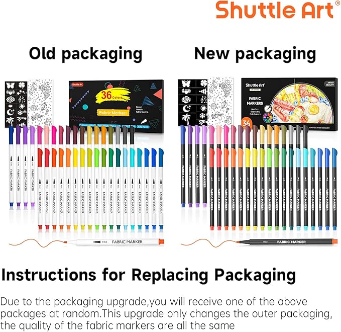 Shuttle Art 36 Colors Fabric Markers, Permanent Shirt Markers - Image 8