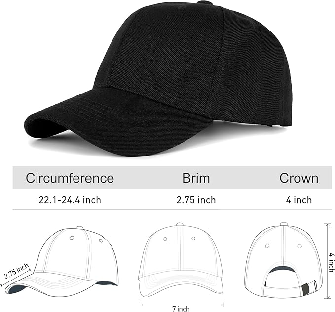 Edoneery Men Women Baseball Cap-Low Profile Adjustable Washed Cotton Golf Dad Hat