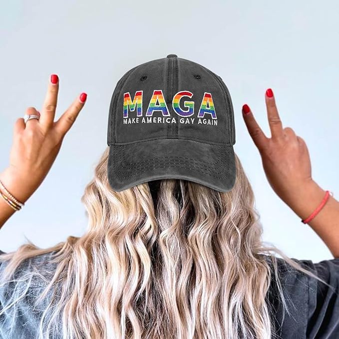 Gay Pride Rainbow Trucker Hat for Men and Women LGBT Embroidered Adjustable Washable LGBTQ Baseball Cap Gifts