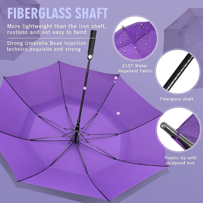 ZOMAKE Golf Umbrella Windproof, Extra Large Oversized Heavy Duty Double Canopy for Rain, Sports Games & Push Cart(51/54/62/68/72Inch)