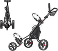 Caddytek CaddyLite 11.5 V3 Golf Push Cart - Lightweight Aluminum 3-Wheel Foldable Golf Bag Cart with Quad-Fold Frame, EVA Wheels, Adjustable Handle, Foot Brake, Mesh Net, Umbrella & Drink Holder