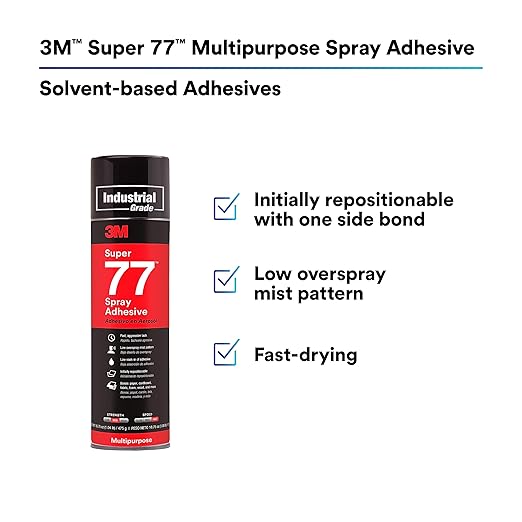 3M Super 77 Multipurpose Permanent Spray Adhesive Glue, Net Wt 16.75 oz - Image 7