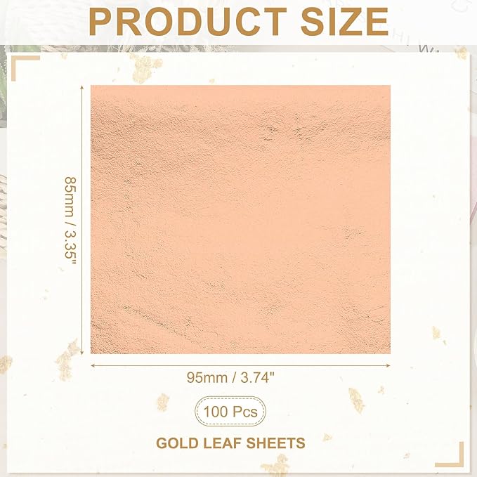 PATIKIL Gold Leaf Sheets for Art 3.7" x 3.4" - Image 2