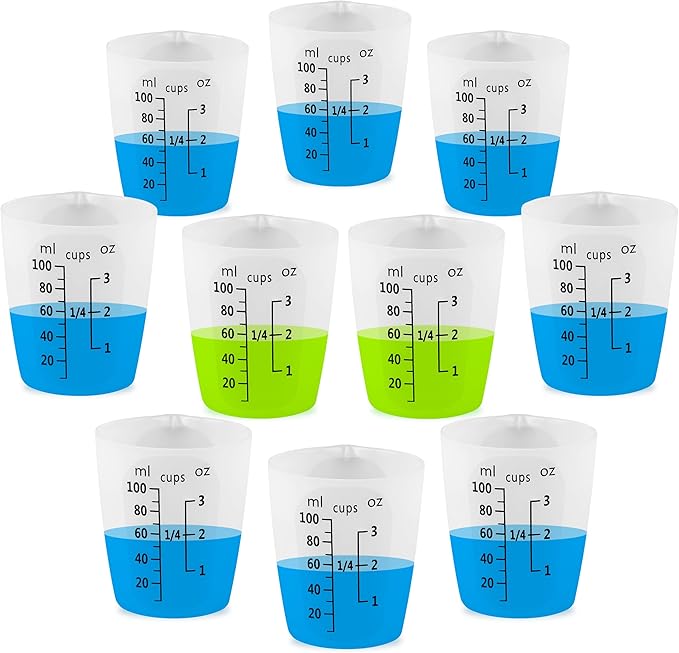 10Pcs Silicone Resin Mixing Measuring Cups 100ml - Image 9