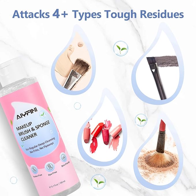 Alyfini Makeup Brush & Sponge Shampoo, Ultra Concentrated, Deep Clean - Image 4