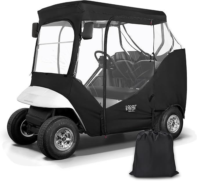 10L0L Golf Cart Enclosure 2 Passenger for EZGO TXT,Waterproof Portable Drivable Golf Cart Storage Cover,Travel 4-Sided Enclosure